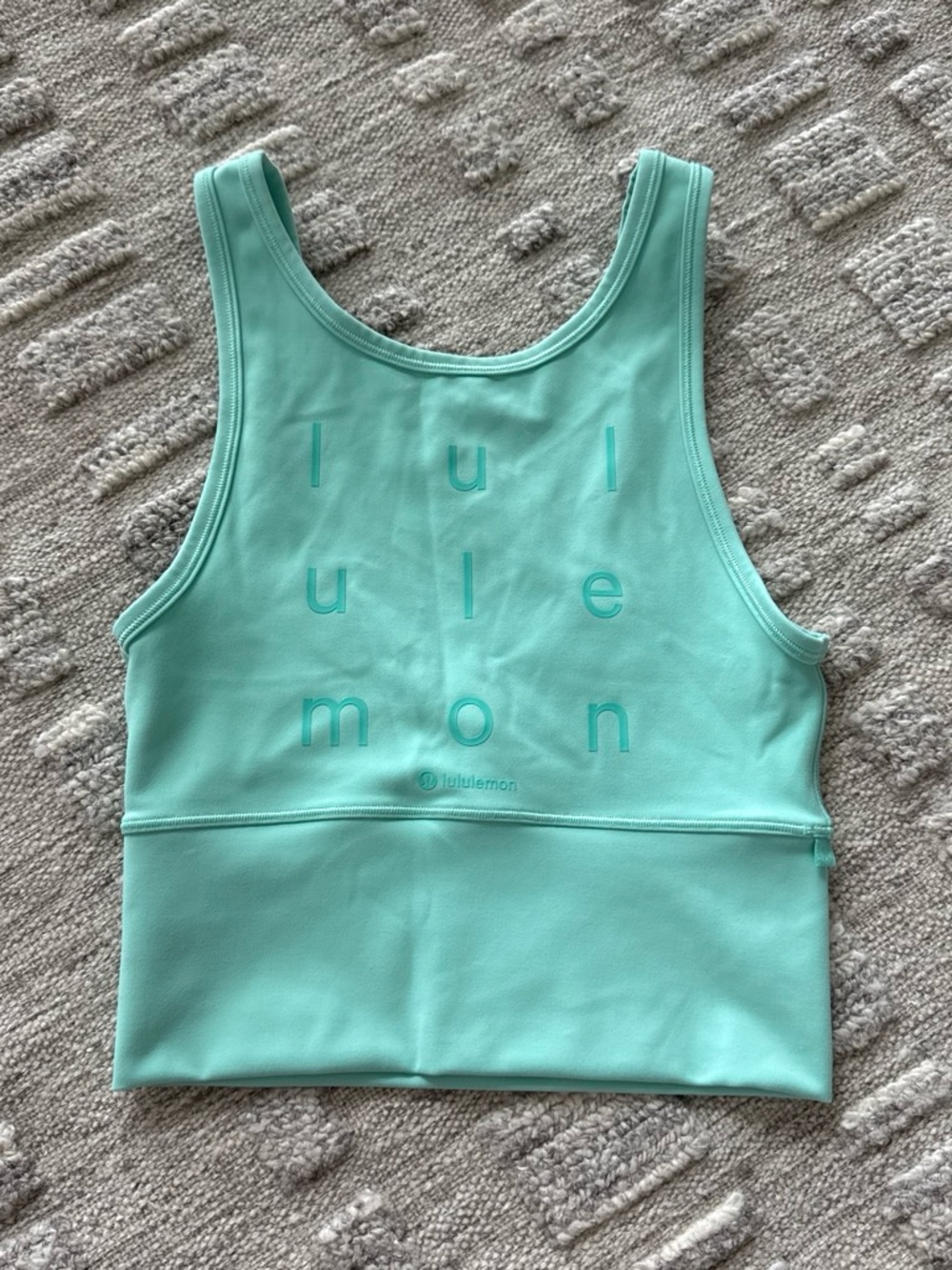 lululemon mint green logo crop tank